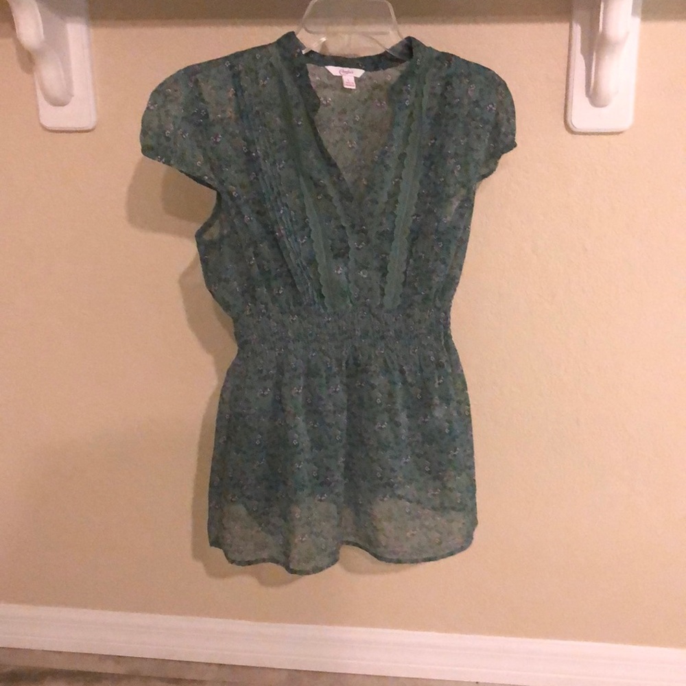 Candies Green and Purple Blouse